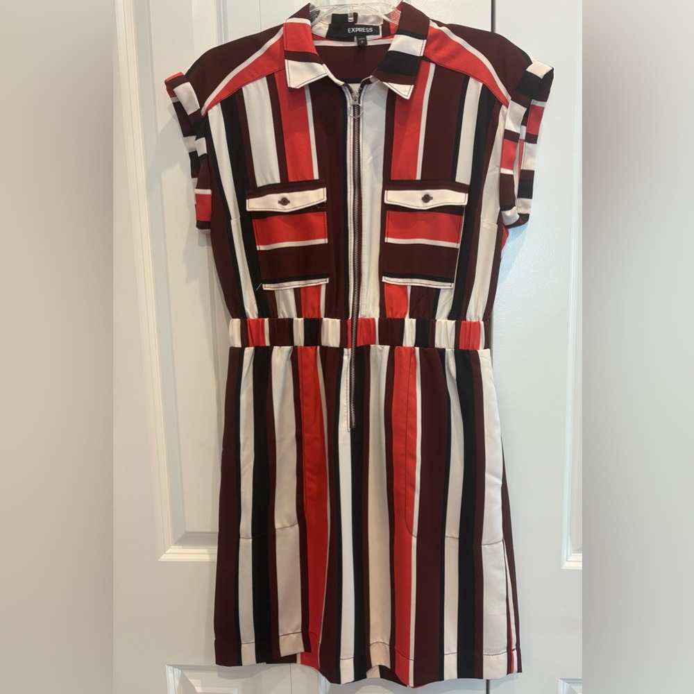 Express Women’s Retro 70s Style Striped Dress –